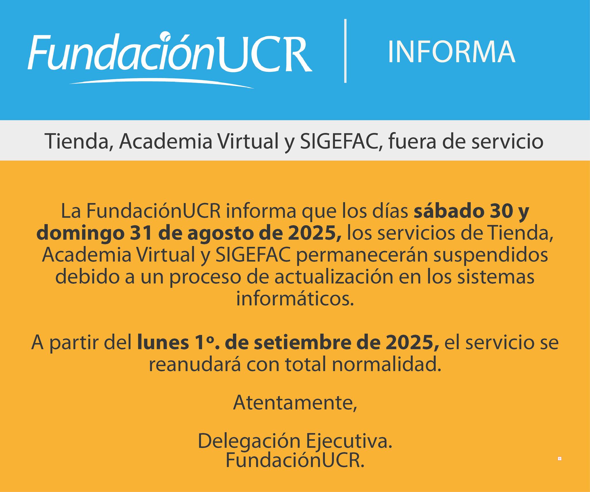 Aviso de mantenimiento